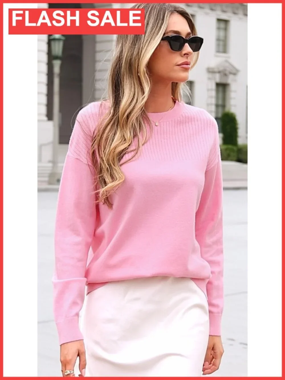 Crewneck Cropped Knit Sweater Long Sleeve Pullover Casual Fall Winter